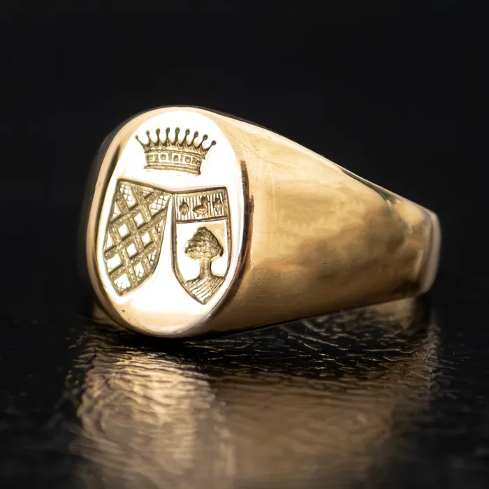 Rings Antique Vintage Jewelry Gold Double Shield Signet Ring