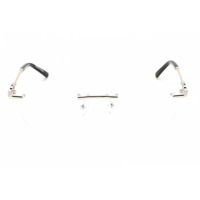 Rings Charriol Charriol Mens Eyeglasses Shiny SilverGold Rectangular Metal Frame PC71048 C02