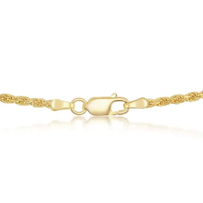 Rings Classic Sterling Silver 15mm Rope Chain Gold Plated Rings Classic Sterling Silver 15mm Rope Chain Gold Plated