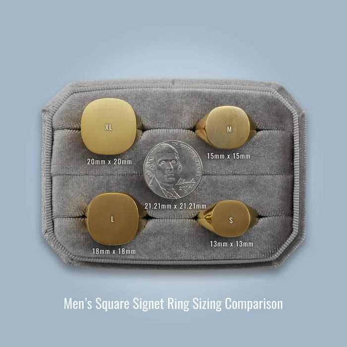 Rings deBebians Mens Square Signet Ring Medium