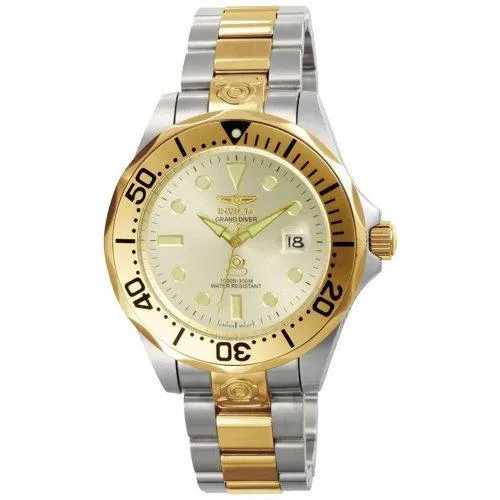 Rings Invicta Invicta Mens Automatic Two Tone Watch Pro Diver Silver Dial 3050
