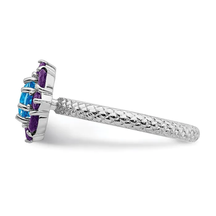 Rings Sterling Silver Stackable Expressions Amethyst and Blue Topaz Ring QSK792 Stackable Expressions Rings Sterling Silver Stackable Expressions Amethyst and Blue Topaz Ring QSK792 Stackable Expressions