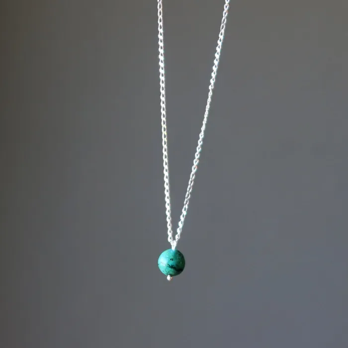Satin Crystals Necklaces Chrysocolla Necklace Cherished Joy Sterling Silver