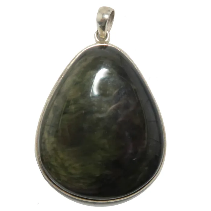 Satin Crystals Necklaces Rainbow Obsidian Pendant Big Protector Sterling Silver Satin Crystals Necklaces Rainbow Obsidian Pendant Big Protector Sterling Silver
