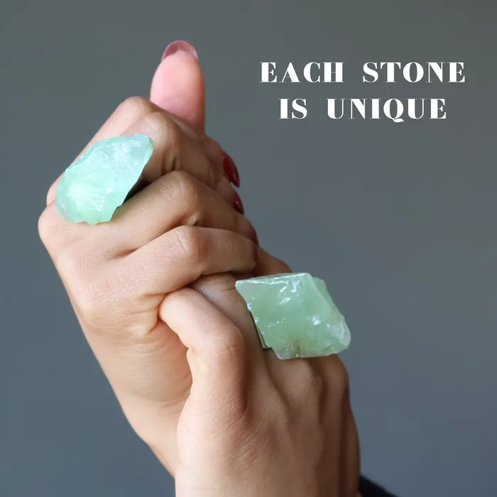 Satin Crystals Rings Green Calcite Ring Rock Candy Bronze Adjustable