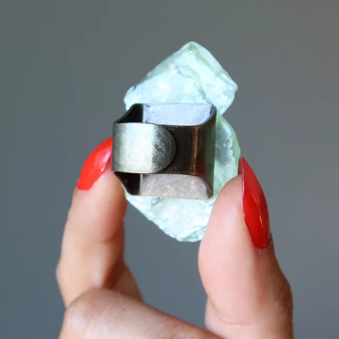 Satin Crystals Rings Green Calcite Ring Rock Candy Bronze Adjustable