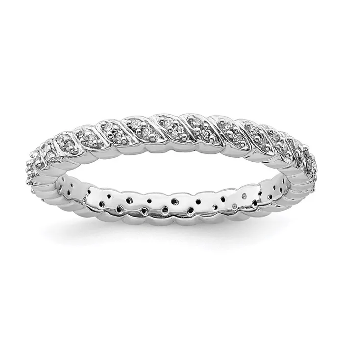 Stackable Expressions Rings Sterling Silver Stackable Expressions Polished Diamond Ring QSK666 Stackable Expressions Rings Sterling Silver Stackable Expressions Polished Diamond Ring QSK666