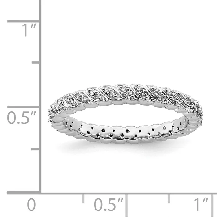 Stackable Expressions Rings Sterling Silver Stackable Expressions Polished Diamond Ring QSK666 Stackable Expressions Rings Sterling Silver Stackable Expressions Polished Diamond Ring QSK666