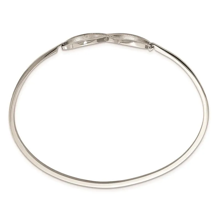 Stainless Steel Infinity Polished CZ Bangle Chisel Bracelets Stainless Steel Infinity Polished CZ Bangle Chisel Bracelets