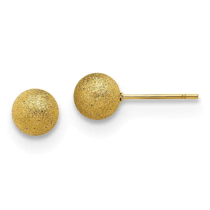 Stainless Steel Polished Laser cut Yellow IPplated 7mm Ball Post Earrings Chisel Earrings Stainless Steel Polished Laser cut Yellow IPplated 7mm Ball Post Earrings Chisel Earrings