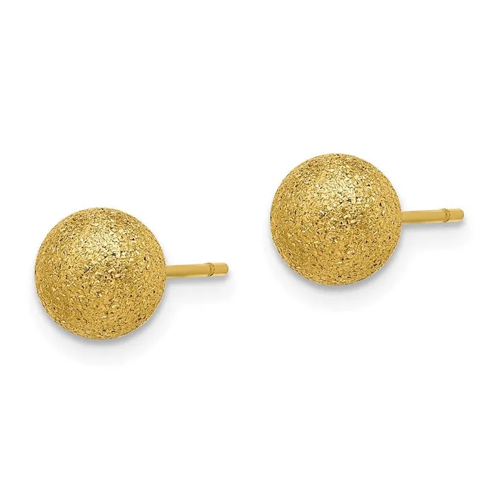 Stainless Steel Polished Laser cut Yellow IPplated 7mm Ball Post Earrings Chisel Earrings Stainless Steel Polished Laser cut Yellow IPplated 7mm Ball Post Earrings Chisel Earrings