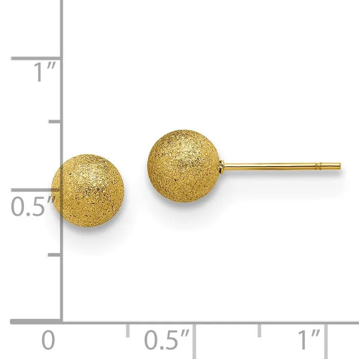 Stainless Steel Polished Laser cut Yellow IPplated 7mm Ball Post Earrings Chisel Earrings Stainless Steel Polished Laser cut Yellow IPplated 7mm Ball Post Earrings Chisel Earrings