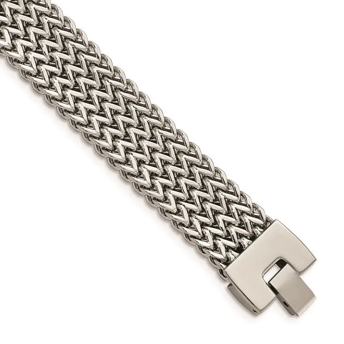 Stainless Steel Polished Woven Bracelet Chisel Bracelets