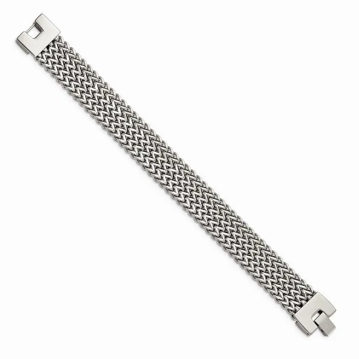 Stainless Steel Polished Woven Bracelet Chisel Bracelets Stainless Steel Polished Woven Bracelet Chisel Bracelets