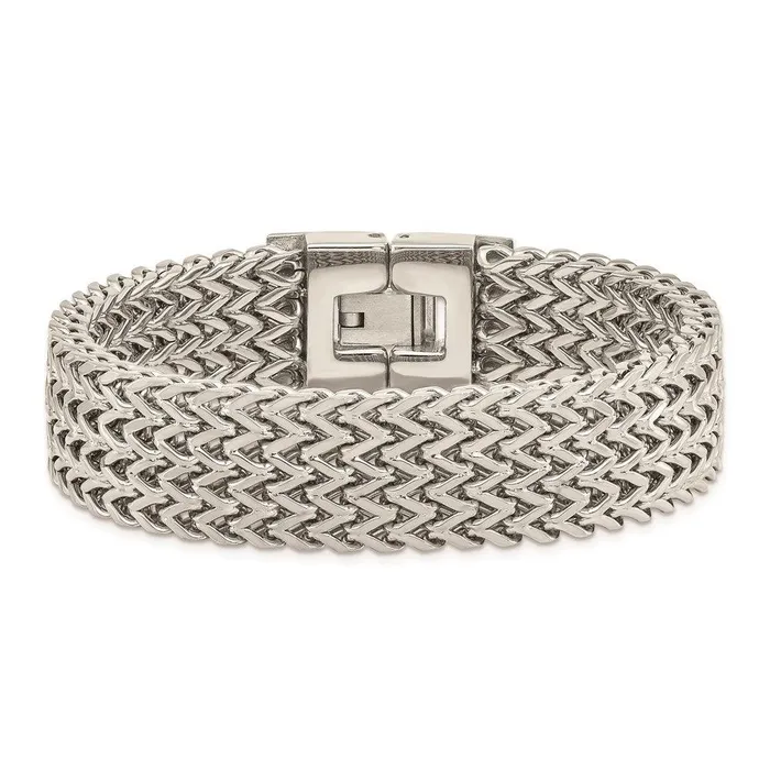 Stainless Steel Polished Woven Bracelet Chisel Bracelets Stainless Steel Polished Woven Bracelet Chisel Bracelets