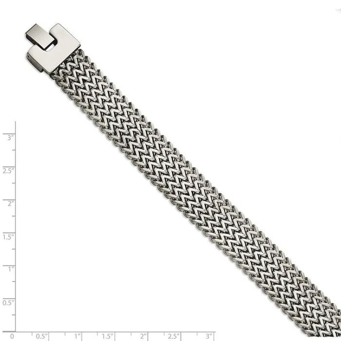 Stainless Steel Polished Woven Bracelet Chisel Bracelets Stainless Steel Polished Woven Bracelet Chisel Bracelets