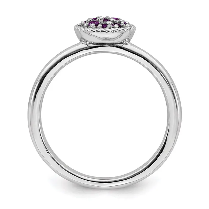 Sterling Silver Stackable Expressions Amethyst Rhodium Ring QSK319 Stackable Expressions Rings Sterling Silver Stackable Expressions Amethyst Rhodium Ring QSK319 Stackable Expressions Rings