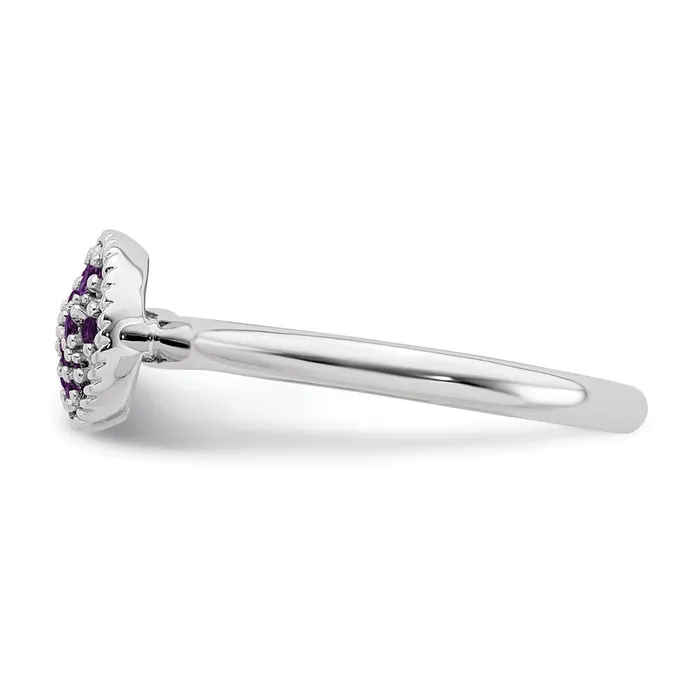 Sterling Silver Stackable Expressions Amethyst Rhodium Ring QSK319 Stackable Expressions Rings Sterling Silver Stackable Expressions Amethyst Rhodium Ring QSK319 Stackable Expressions Rings
