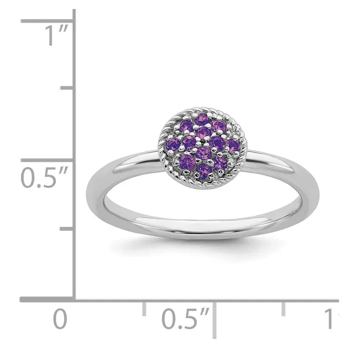 Sterling Silver Stackable Expressions Amethyst Rhodium Ring QSK319 Stackable Expressions Rings Sterling Silver Stackable Expressions Amethyst Rhodium Ring QSK319 Stackable Expressions Rings