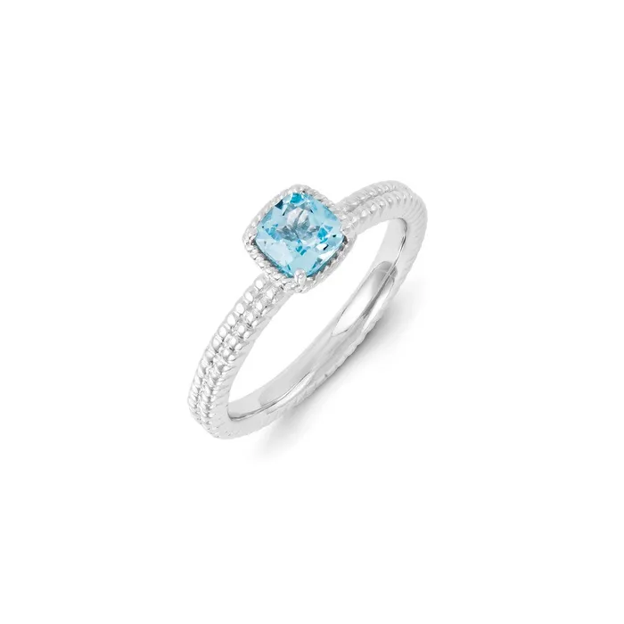 Sterling Silver Stackable Expressions Blue Topaz Ring QSK1103 Stackable Expressions Rings Sterling Silver Stackable Expressions Blue Topaz Ring QSK1103 Stackable Expressions Rings