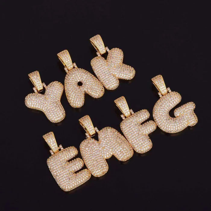 VVS Jewelry Necklaces Custom Bubble Name or Letter Necklace Personalized Jewelry for Men Women