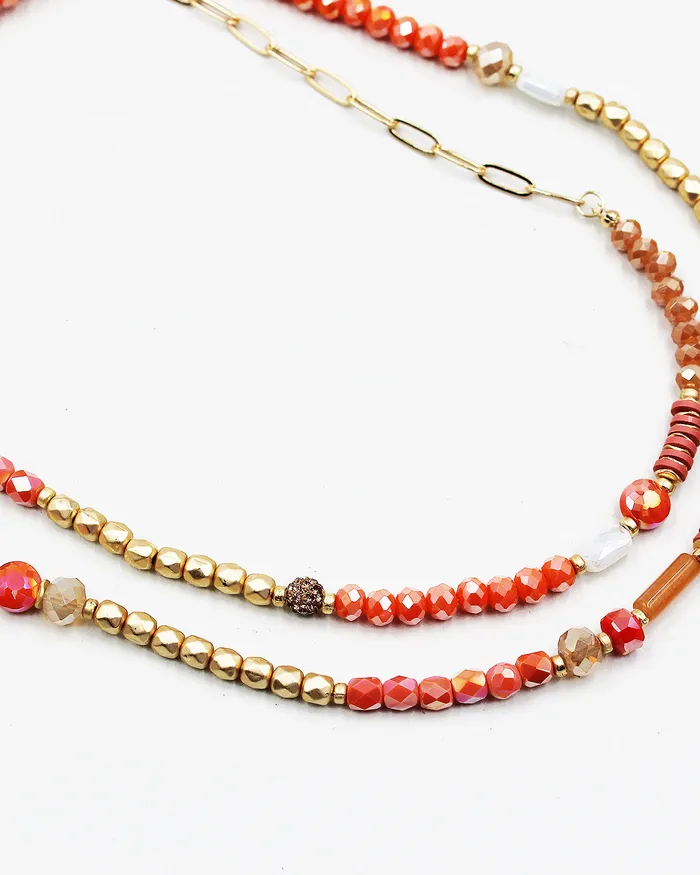 06012023H21 Necklaces Faceted Crystal Beaded Long Strand Necklace 06012023H21 Necklaces Faceted Crystal Beaded Long Strand Necklace