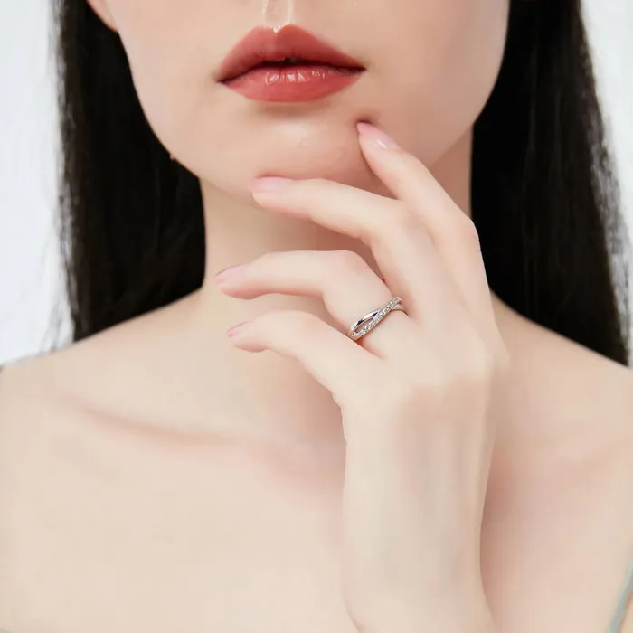 BERRICLE 3Stone Infinity 125ct CZ Ring Set in Sterling Silver Rings