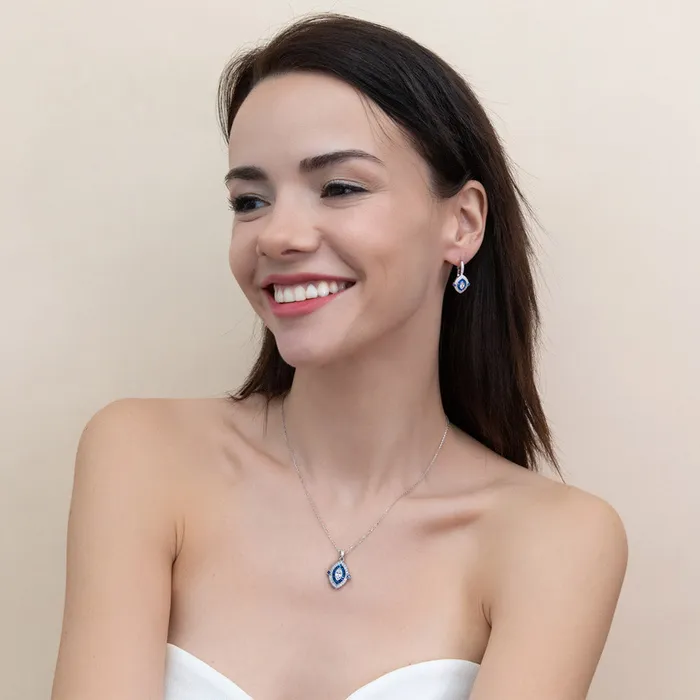 BERRICLE Earrings Navette Halo CZ Leverback Earrings in Sterling Silver
