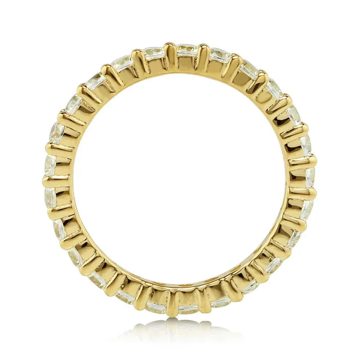 BERRICLE Rings Pave CZ Eternity Ring in Gold Flashed Sterling Silver