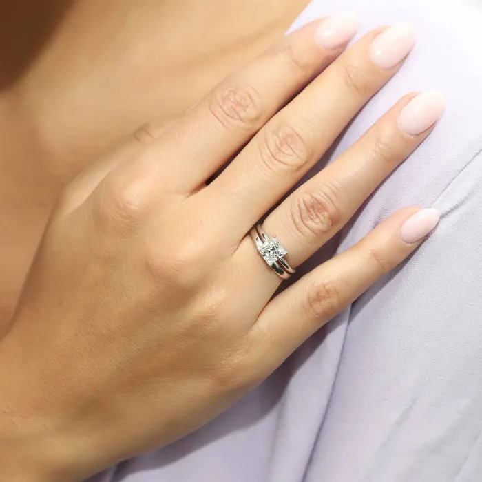 BERRICLE Rings Solitaire 16ct Princess CZ Ring Set in Sterling Silver