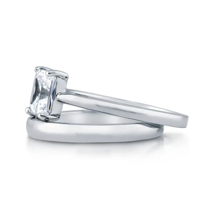 BERRICLE Rings Solitaire 16ct Princess CZ Ring Set in Sterling Silver
