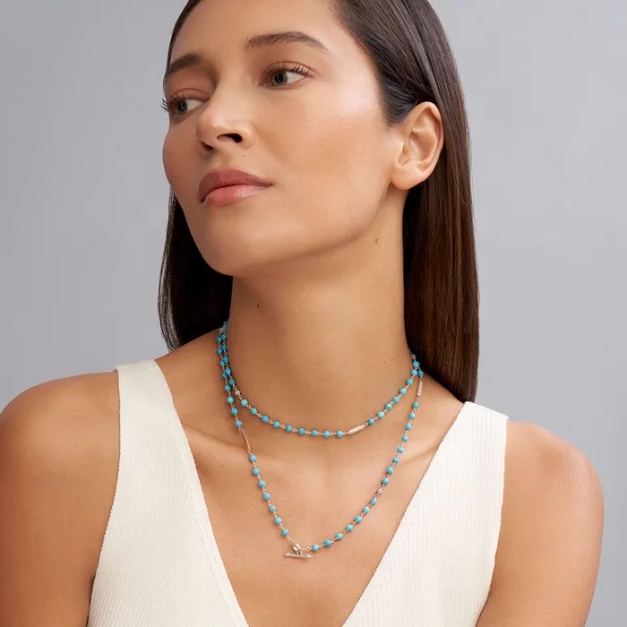 Caviar Icon Long Turquoise Beaded Necklace LAGOS Necklaces Caviar Icon Long Turquoise Beaded Necklace LAGOS Necklaces