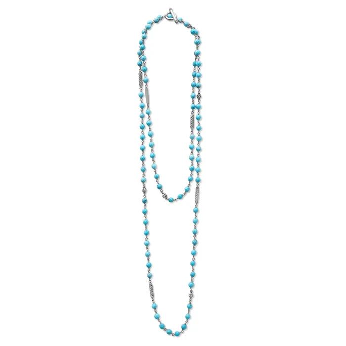 Caviar Icon Long Turquoise Beaded Necklace LAGOS Necklaces Caviar Icon Long Turquoise Beaded Necklace LAGOS Necklaces