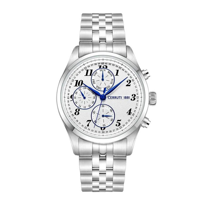 Cerruti 1881 Cavareno Gents Analog Round Shape White Dial Stainless Steel Silver Watch Cerruti Bracelets Cerruti 1881 Cavareno Gents Analog Round Shape White Dial Stainless Steel Silver Watch Cerruti Bracelets