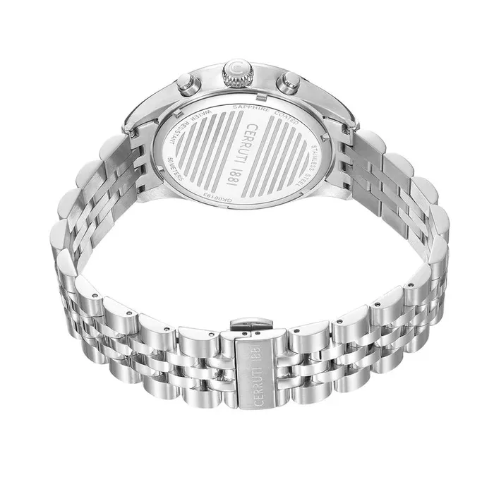 Cerruti 1881 Cavareno Gents Analog Round Shape White Dial Stainless Steel Silver Watch Cerruti Bracelets