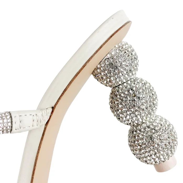 Cult Gaia Earrings Cult Gaia Envi CrystalEmbellished Satin Mules in Silver
