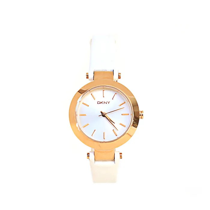 Dkny Gold Plated Analog Watch With Leather Strap Dkny Watches