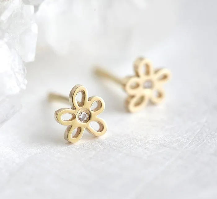 Earrings Gold Earrings Flower Earrings dreamofopal