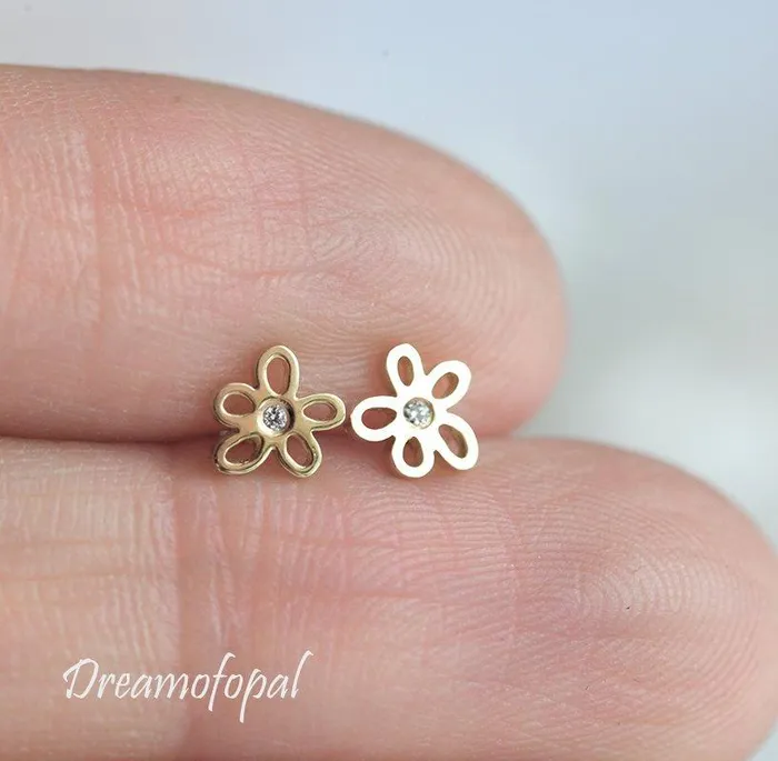 Earrings Gold Earrings Flower Earrings dreamofopal
