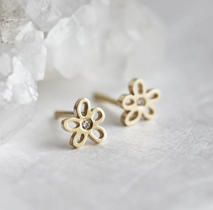 Earrings Gold Earrings Flower Earrings dreamofopal