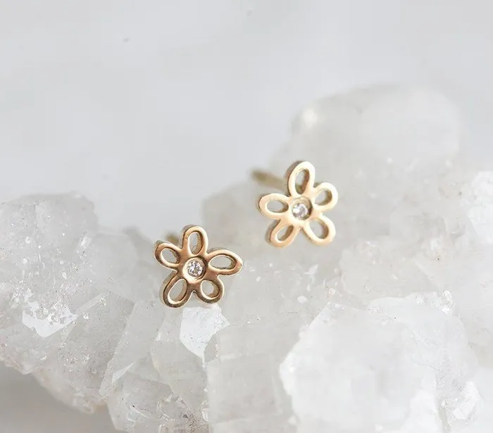 Earrings Gold Earrings Flower Earrings dreamofopal