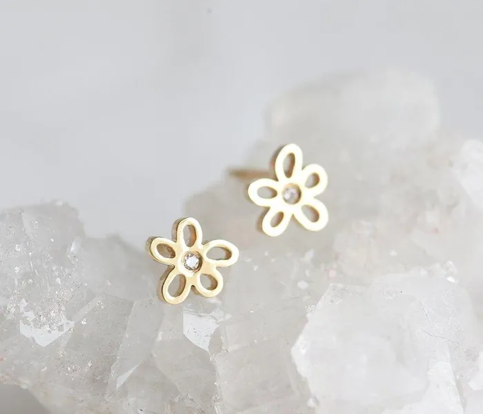 Earrings Gold Earrings Flower Earrings dreamofopal