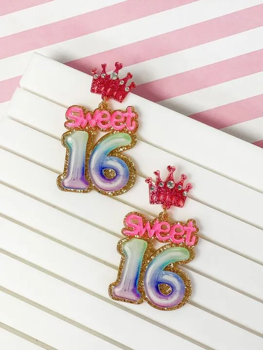 Earrings Prep Obsessed RNK Sweet 16 Birthday Balloon Dangle Earrings Pink Purple Earrings Prep Obsessed RNK Sweet 16 Birthday Balloon Dangle Earrings Pink Purple
