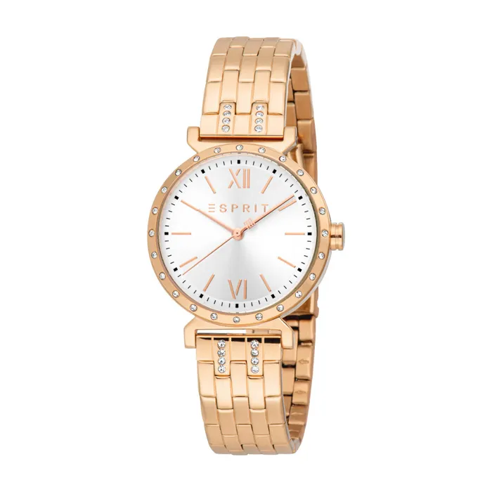 Esprit Bracelets ESPRIT Women Watch Rose Gold Color Case Silver Dial Rose Gold Color Metal Bracelet 3 Hands 5 ATM Esprit Bracelets ESPRIT Women Watch Rose Gold Color Case Silver Dial Rose Gold Color Metal Bracelet 3 Hands 5 ATM