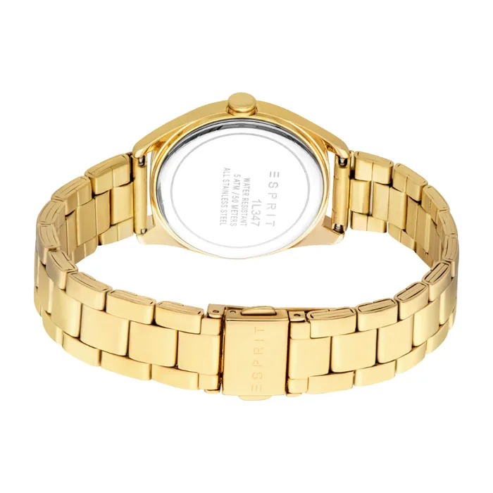 Esprit Watches ESPRIT Womens Gold Color Watch with Dark Green Dial and Date Function Esprit Watches ESPRIT Womens Gold Color Watch with Dark Green Dial and Date Function