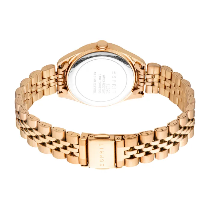 ESPRIT Womens Watch Rose Gold Color Case Silver Dial Rose Gold Color Metal Bracelet Esprit Bracelets ESPRIT Womens Watch Rose Gold Color Case Silver Dial Rose Gold Color Metal Bracelet Esprit Bracelets