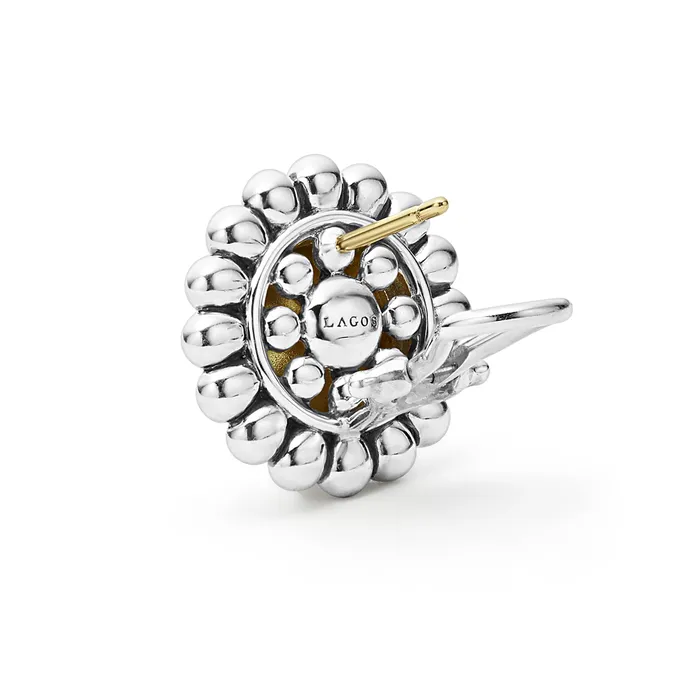 High Bar TwoTone Caviar Omega Clip Earrings LAGOS Earrings