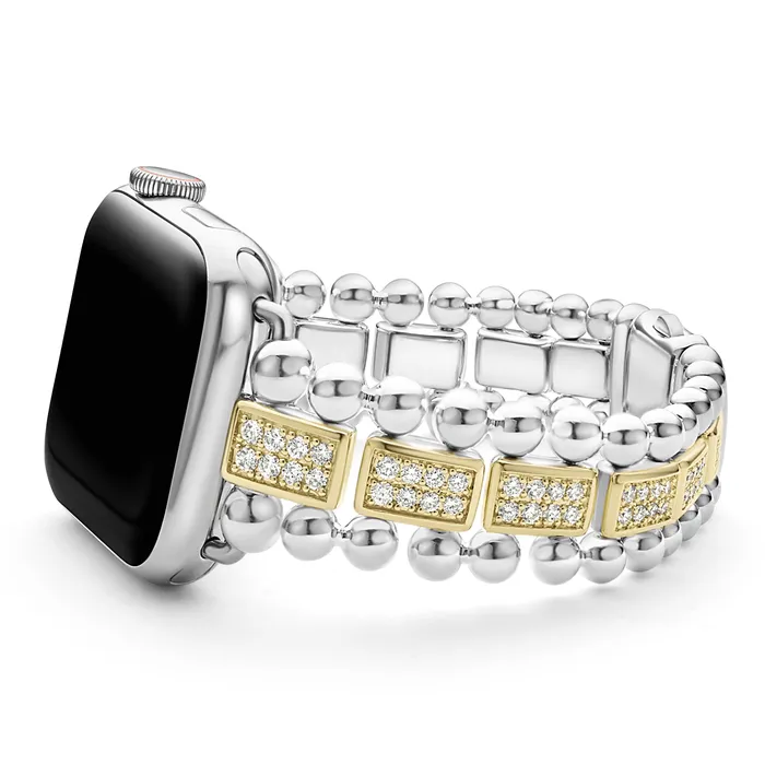 LAGOS Bracelets Smart Caviar 18K Gold and Sterling Silver Full Diamond Watch Bracelet3845mm LAGOS Bracelets Smart Caviar 18K Gold and Sterling Silver Full Diamond Watch Bracelet3845mm