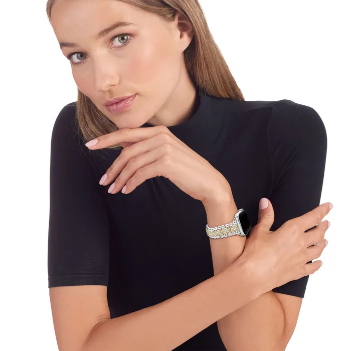LAGOS Bracelets Smart Caviar 18K Gold and Sterling Silver Full Diamond Watch Bracelet3845mm LAGOS Bracelets Smart Caviar 18K Gold and Sterling Silver Full Diamond Watch Bracelet3845mm