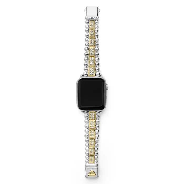 LAGOS Bracelets Smart Caviar 18K Gold and Sterling Silver Full Diamond Watch Bracelet3845mm LAGOS Bracelets Smart Caviar 18K Gold and Sterling Silver Full Diamond Watch Bracelet3845mm